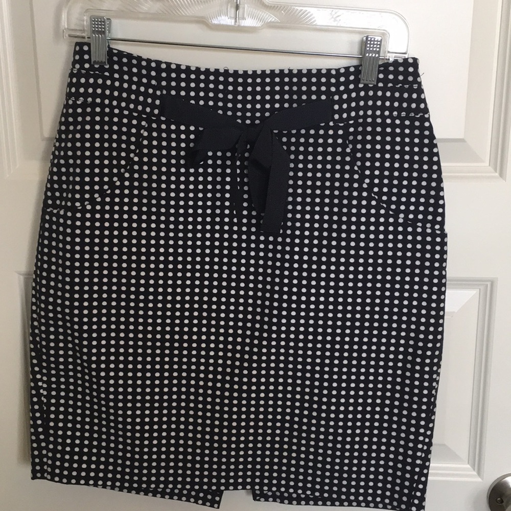 Limited polka dot navy/white skirt with bow